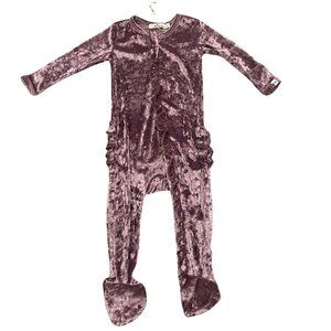Oh Baby! Baby Girl's Purple Velour Footies - Size 6 months - New!